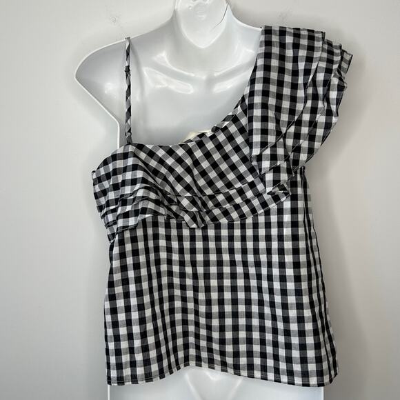 JOA Gingham Top Womens Small Picnic Cottage Country Romantic Feminine Retro Chic - Picture 7 of 9